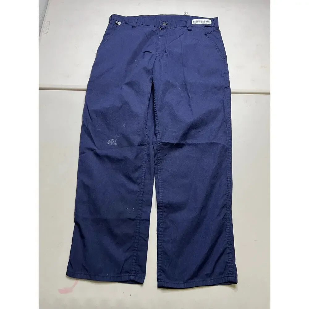 Carhartt FR Blue Men 36x32 Work Pants Y2K utility Retro distress casual outdoors